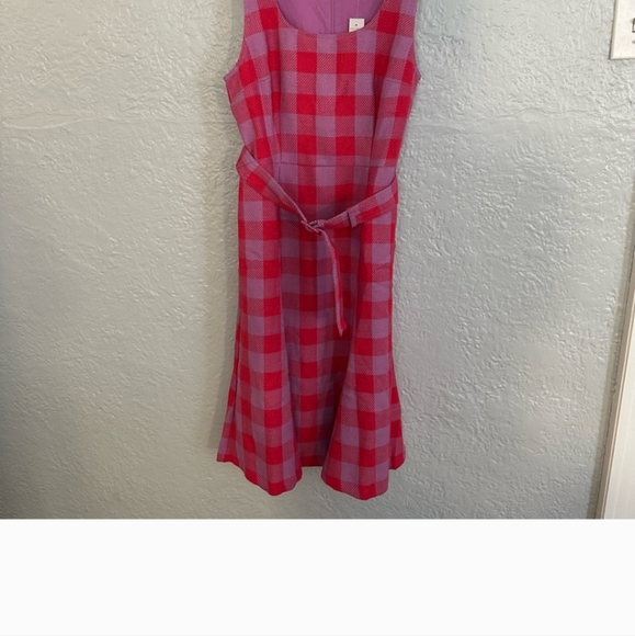 Plaid Belted Midi Dress - Picture 3 of 8